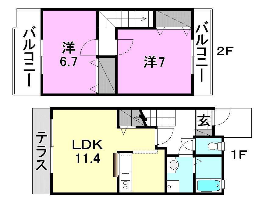 伊予郡砥部町重光のアパートの間取り