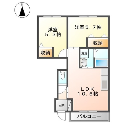 高知市鴨部のアパートの間取り