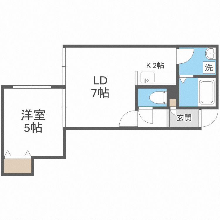 札幌市北区篠路一条のアパートの間取り