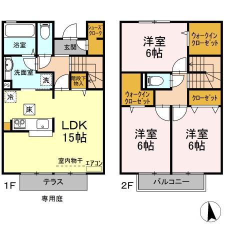 AIRY HILLS（エアリー ヒルズ） A棟の間取り