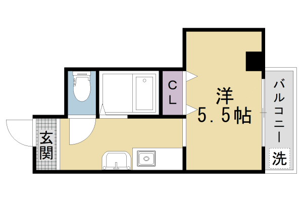 京都市北区鷹峯旧土居町のマンションの間取り