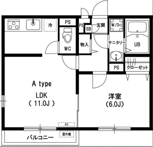 町田市大蔵町のアパートの間取り