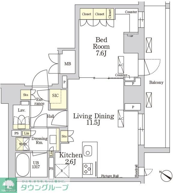 港区南麻布のマンションの間取り