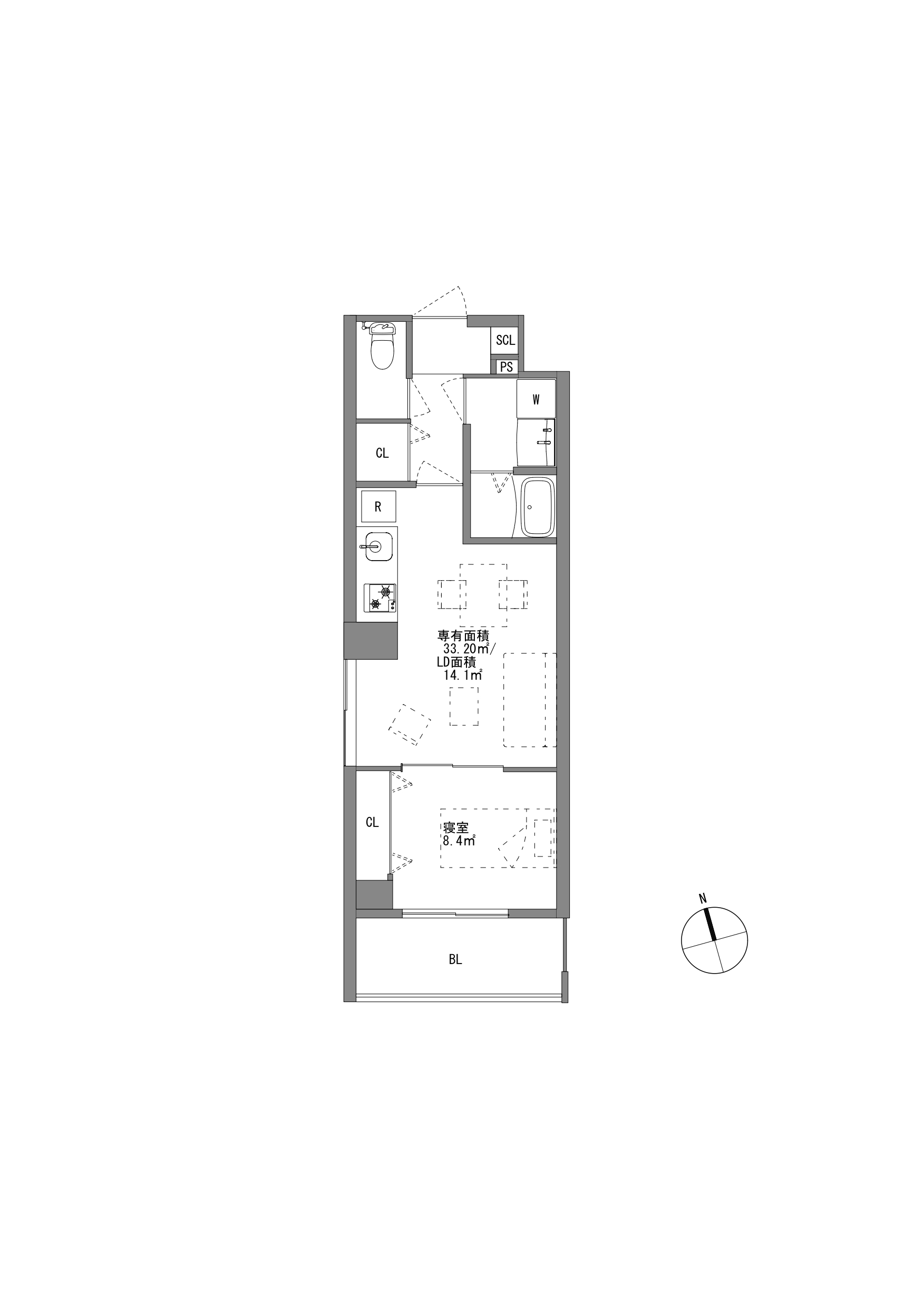 （仮称）十日市マンションの間取り