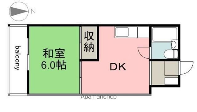 広島電鉄江波線 舟入南駅 徒歩15分 3階建 築40年の間取り写真