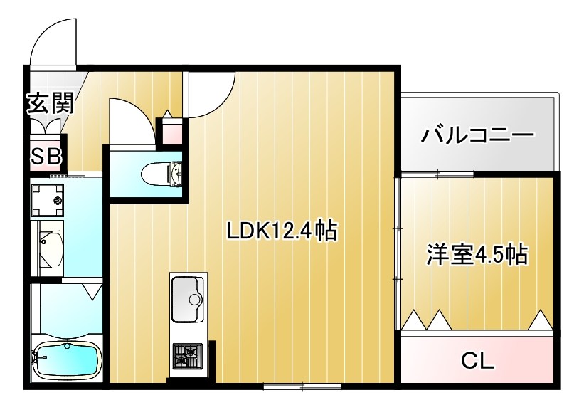 地下鉄今里筋線 今里駅 徒歩8分 3階建 築1年の間取り写真