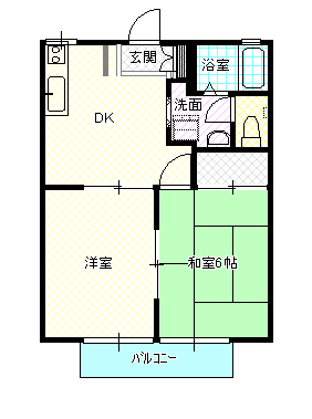 岡山市南区洲崎のアパートの間取り