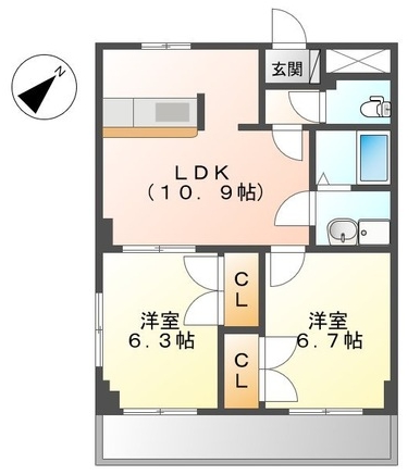 大府市大東町のアパートの間取り