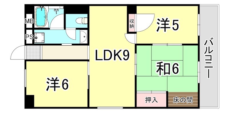 尼崎市南武庫之荘のマンションの間取り