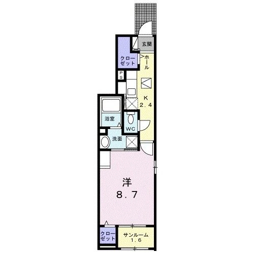 沼津市新沢田町のアパートの間取り