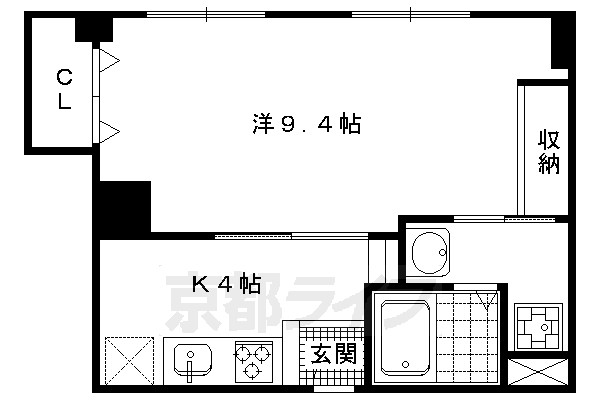 京都市北区紫野東舟岡町のマンションの間取り