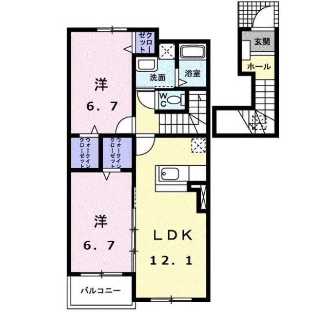 御殿場市中山のアパートの間取り