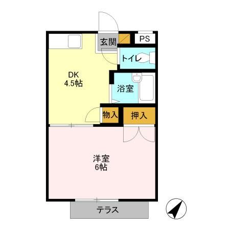 さいたま市緑区東浦和のアパートの間取り