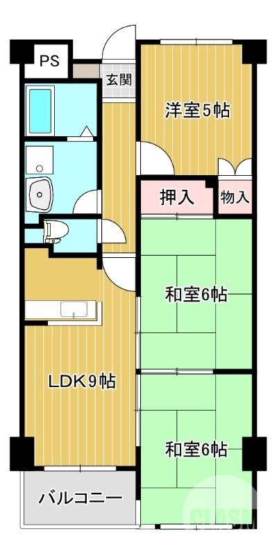 大阪狭山市東野中のマンションの間取り