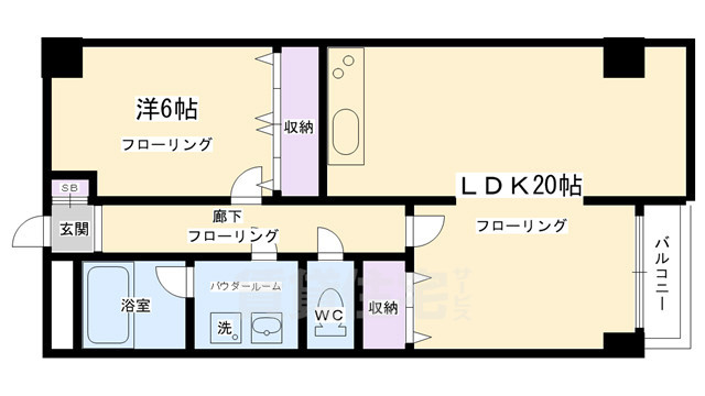 京都市中京区梅忠町のマンションの間取り