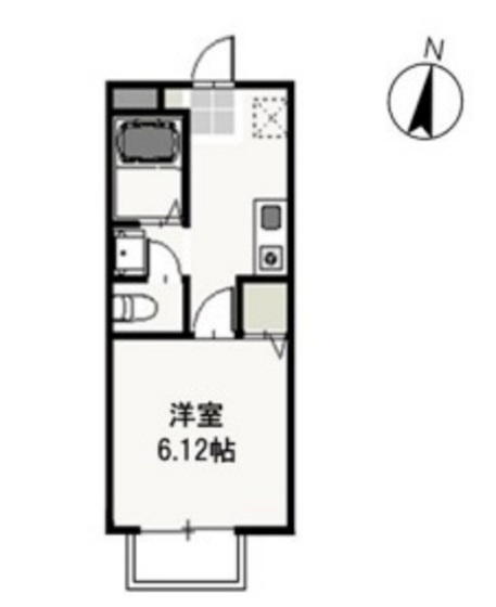 岡山市北区西崎のアパートの間取り