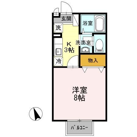 安曇野市三郷温のアパートの間取り