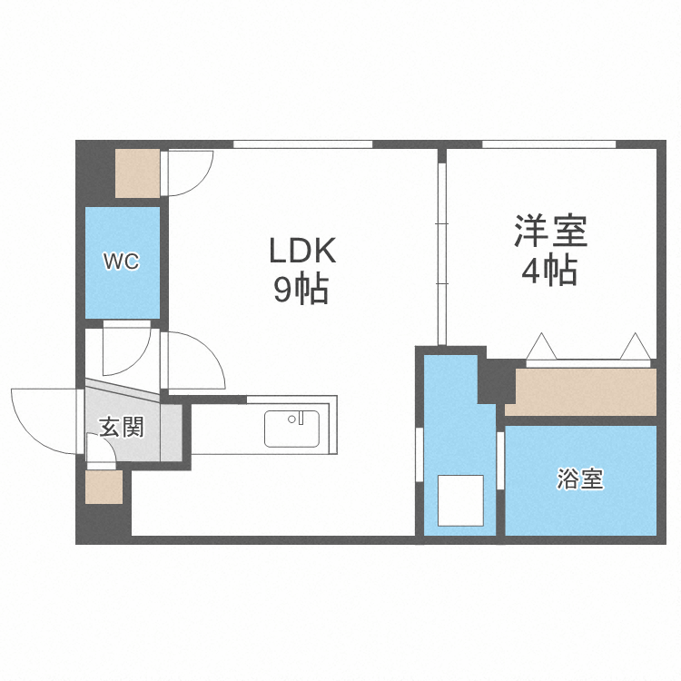 札幌市北区北六条西のマンションの間取り