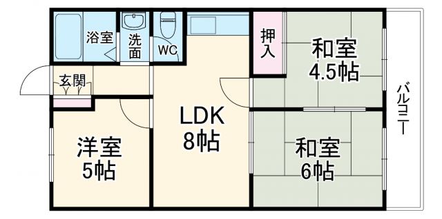 【ハイツ上野台A棟の間取り】