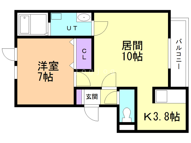 苫小牧市住吉町のアパートの間取り