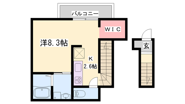 加古郡播磨町宮北のアパートの間取り