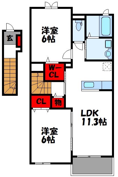 古賀市谷山のアパートの間取り