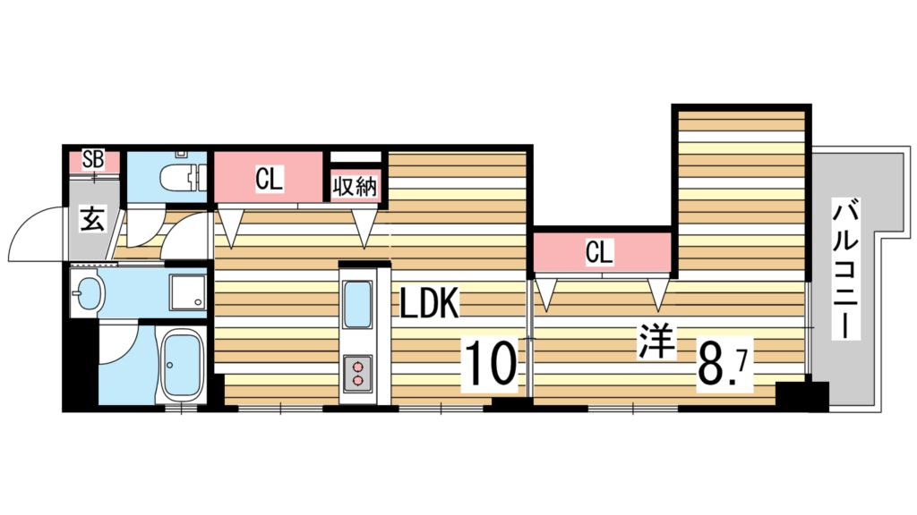 【神戸市東灘区岡本のマンションの間取り】