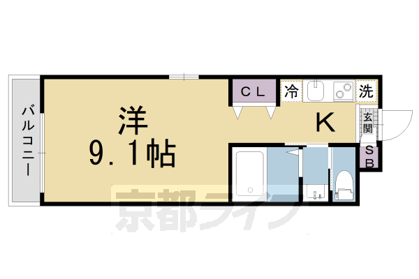 【京都市南区西九条開ケ町のマンションの間取り】