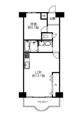 大阪市北区中津のマンションの間取り