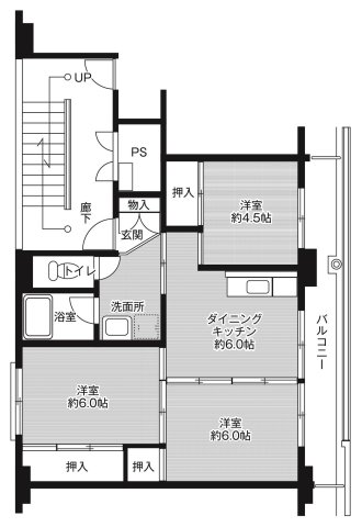 ビレッジハウスしわ中央2号棟の間取り