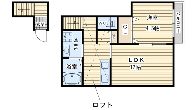 三島郡島本町山崎のアパートの間取り