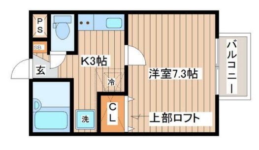 仙台市青葉区堤通雨宮町のアパートの間取り