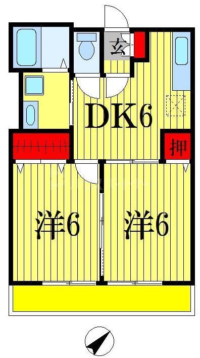 船橋市駿河台のアパートの間取り