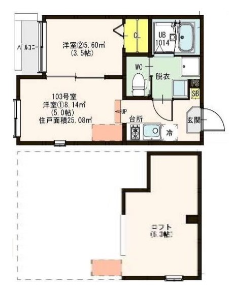 京都市山科区音羽山等地のアパートの間取り