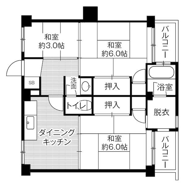 ビレッジハウス萩原2号棟の間取り