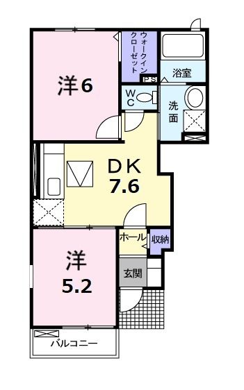 伊勢市二見町西のアパートの間取り