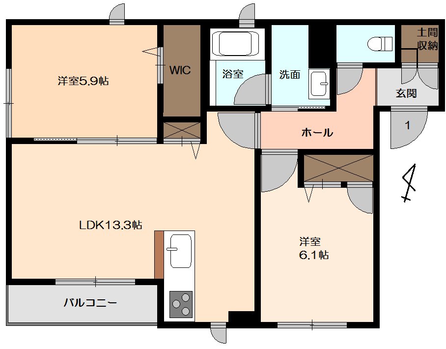 シャーメゾンHANAの間取り