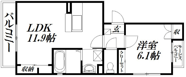 浜松市浜名区西中瀬のマンションの間取り