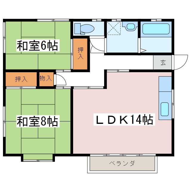 松本市大字水汲のアパートの間取り