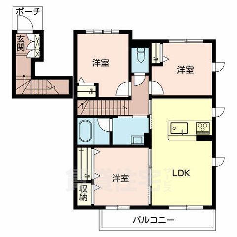 北葛城郡広陵町大字的場のアパートの間取り