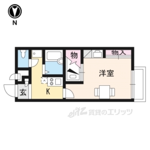 天理市二階堂上ノ庄町のアパートの間取り