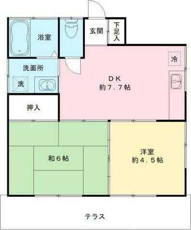 日野市南平のアパートの間取り