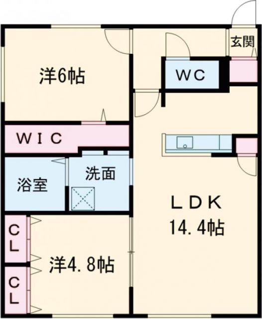 千歳市新富のマンションの間取り