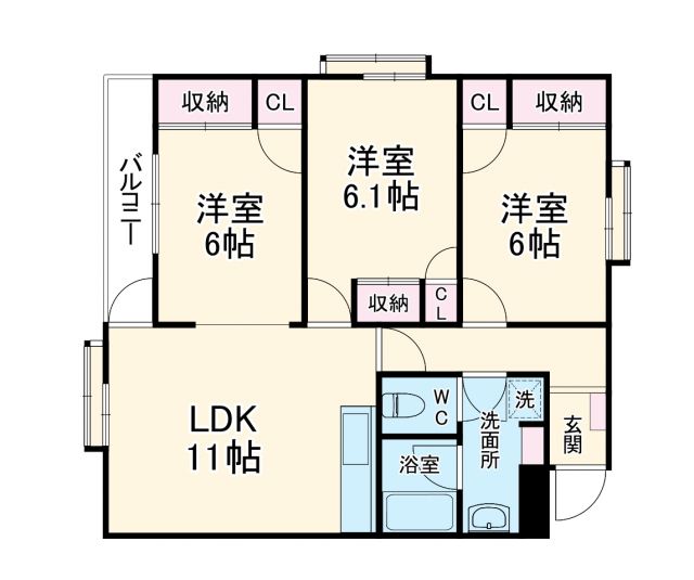 岐阜市祈年町のマンションの間取り