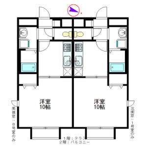 堺市南区片蔵のアパートの間取り