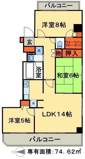 千葉市美浜区幸町のマンションの間取り