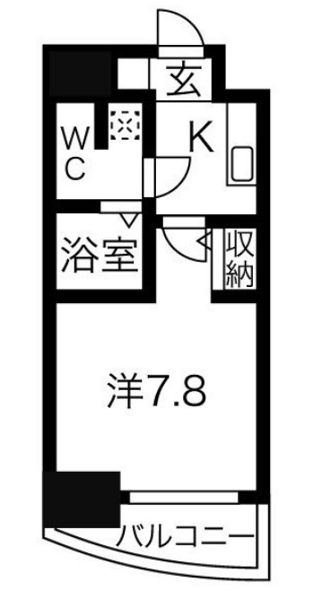 【大阪市浪速区日本橋東のマンションの間取り】