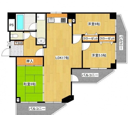 川崎市麻生区百合丘のマンションの間取り