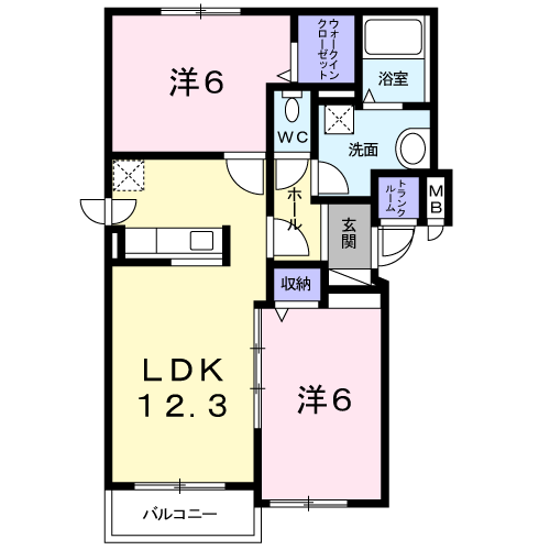 苫小牧市北栄町のマンションの間取り