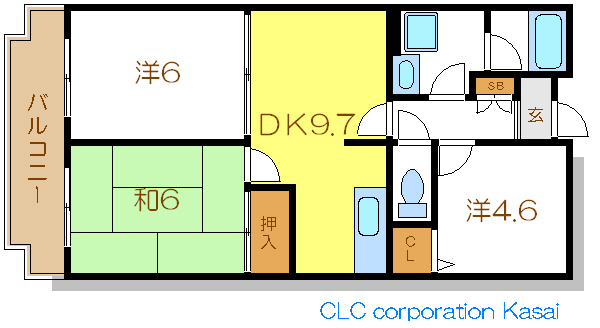 江戸川区中葛西のマンションの間取り